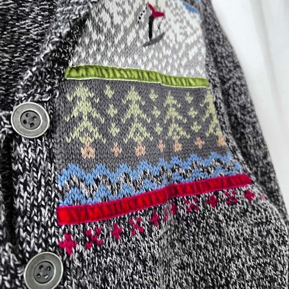 Vintage Woolrich Women's Gray Red Long Sleeve Button Down Ski Cardigan size  M - Picture 6 of 12